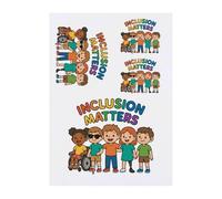 Azeeda 4 x 'Inclusion Matters' Temporary Tattoos - Water Resistant, Skin-Safe, Non-Toxic Transfers, Mixed Sizes (TO00089696)