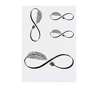 Azeeda 4 x 'Infinity Feather' Temporary Tattoos - Water Resistant, Skin-Safe, Non-Toxic Transfers, Mixed Sizes (TO00015114)