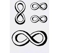 Azeeda 4 x 'Infinity Sign' Temporary Tattoos - Water Resistant, Skin-Safe, Non-Toxic Transfers, Mixed Sizes (TO00102470)