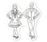 Azeeda 4 x 'Irish Dancers' White Premium Vinyl Decal Stickers - Waterproof, Durable & Easy to Apply - for Car Bumpers, Windows, Bins & More - Small (50mm) (DW00065213)