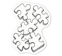 Azeeda 4 x 'Jigsaw Pieces' White Premium Vinyl Decal Stickers - Waterproof, Durable & Easy to Apply - for Car Bumpers, Windows, Bins & More - Small (50mm) (DW00059461)