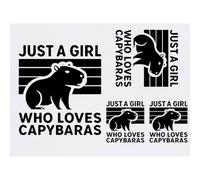 Azeeda 4 x 'Just a Capybara Lover' Temporary Tattoos - Water Resistant, Skin-Safe, Non-Toxic Transfers, Mixed Sizes (TO00090566)