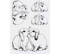Azeeda 4 x 'Kissing Lop Eared Bunnies' Temporary Tattoos (TO00098656)