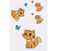 Azeeda 4 x 'Kitten Watching Butterfly' Temporary Tattoos (TO00102196)