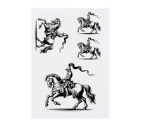 Azeeda 4 x 'Knight On Horseback' Temporary Tattoos - Water Resistant, Skin-Safe, Non-Toxic Transfers, Mixed Sizes (TO00087620)