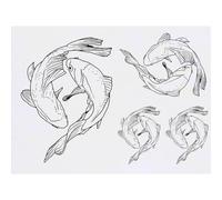 Azeeda 4 x 'Koi Carp' Temporary Tattoos - Water Resistant, Skin-Safe, Non-Toxic Transfers, Mixed Sizes (TO00043007)