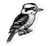 Azeeda 4 x 'Kookaburra Resting' Clear Premium Vinyl Decal Stickers - Waterproof, Durable & Easy to Apply - for Car Bumpers, Windows, Bins & More - Small (50mm) (DC00143508)