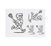 Azeeda 4 x 'Lacrosse Player Sport' Temporary Tattoos - Water Resistant, Skin-Safe, Non-Toxic Transfers, Mixed Sizes (TO00087570)