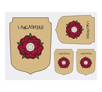 Azeeda 4 x 'Lancashire Rose Plaque' Temporary Tattoos - Water Resistant, Skin-Safe, Non-Toxic Transfers, Mixed Sizes (TO00104786)