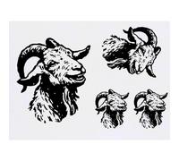 Azeeda 4 x 'Laughing Goat' Temporary Tattoos - Water Resistant, Skin-Safe, Non-Toxic Transfers, Mixed Sizes (TO00099202)