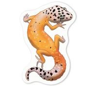 Azeeda 4 x 'Leopard Gecko' White Premium Vinyl Decal Stickers - Waterproof, Durable & Easy to Apply - Ideal for Car Bumpers, Windows, Bins and More - Small (50mm) (DW00138572)