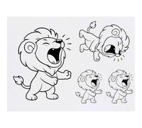 Azeeda 4 x 'Lion Roar' Temporary Tattoos - Water Resistant, Skin-Safe, Non-Toxic Transfers, Mixed Sizes (TO00093096)