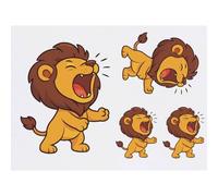 Azeeda 4 x 'Lion Roar' Temporary Tattoos - Water Resistant, Skin-Safe, Non-Toxic Transfers, Mixed Sizes (TO00093098)