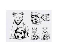 Azeeda 4 x 'Lioness With Football' Temporary Tattoos - Water Resistant, Skin-Safe, Non-Toxic Transfers, Mixed Sizes (TO00088194)
