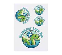 Azeeda 4 x 'Loch Ness Monster' Temporary Tattoos - Water Resistant, Skin-Safe, Non-Toxic Transfers, Mixed Sizes (TO00091904)
