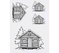 Azeeda 4 x 'Log Cabin' Temporary Tattoos (TO00102358)