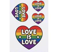 Azeeda 4 x 'Love is Love Heart' Temporary Tattoos - Water Resistant, Skin-Safe, Non-Toxic Transfers, Mixed Sizes (TO00105662)
