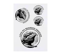 Azeeda 4 x 'Love My Bearded Dragon' Temporary Tattoos - Water Resistant, Skin-Safe, Non-Toxic Transfers, Mixed Sizes (TO00095278)