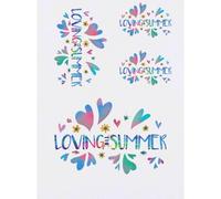 Azeeda 4 x 'Loving The Summer' Temporary Tattoos - Water Resistant, Skin-Safe, Non-Toxic Transfers, Mixed Sizes (TO00106738)