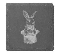 Azeeda 4 x 'Magic Rabbit' 10cm Square Slate Coasters (CR00228552)