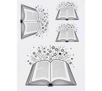 Azeeda 4 x 'Magical Book' Temporary Tattoos - Water Resistant, Skin-Safe, Non-Toxic Transfers, Mixed Sizes (TO00101034)