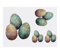 Azeeda 4 x 'Magical Dragon Eggs' Temporary Tattoos - Water Resistant, Skin-Safe, Non-Toxic Transfers, Mixed Sizes (TO00099540)