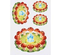 Azeeda 4 x 'Magical Mushroom Ring' Temporary Tattoos - Water Resistant, Skin-Safe, Non-Toxic Transfers, Mixed Sizes (TO00103962)