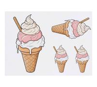 Azeeda 4 x 'Melting Ice Cream' Temporary Tattoos - Water Resistant, Skin-Safe, Non-Toxic Transfers, Mixed Sizes (TO00097880)