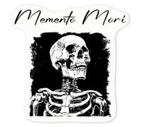 Azeeda 4 x 'Memento Mori with Human Skeleton' Clear Premium Vinyl Decal Stickers - Waterproof, Durable & Easy to Apply - for Car Bumpers, Windows, Bins & More - Small (50mm) (DC00127524)