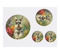 Azeeda 4 x 'Miniature Schnauzer Running' Temporary Tattoos - Water Resistant, Skin-Safe, Non-Toxic Transfers, Mixed Sizes (TO00103648)