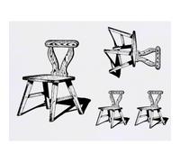 Azeeda 4 x 'Modern Wooden Chair' Temporary Tattoos (TO00106934)