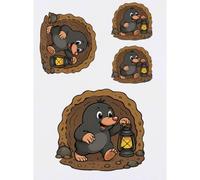 Azeeda 4 x 'Mole Walking with Lantern in Tunnel' Temporary Tattoos - Water Resistant, Skin-Safe, Non-Toxic Transfers, Mixed Sizes (TO00105810)