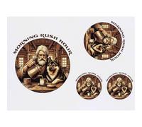 Azeeda 4 x 'Morning Rush Hour' Temporary Tattoos - Water Resistant, Skin-Safe, Non-Toxic Transfers, Mixed Sizes (TO00089602)