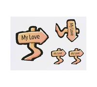 Azeeda 4 x 'My Love Sign' Temporary Tattoos - Water Resistant, Skin-Safe, Non-Toxic Transfers, Mixed Sizes (TO00088998)