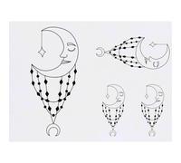 Azeeda 4 x 'Mystic Moon' Temporary Tattoos - Water Resistant, Skin-Safe, Non-Toxic Transfers, Mixed Sizes (TO00104438)