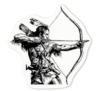 Azeeda 4 x 'Native American Archer' Stickers - White, 5cm (DW00214157)