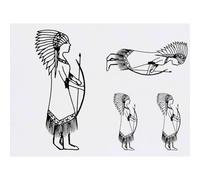 Azeeda 4 x 'Native American Archer' Temporary Tattoos (TO00055461)