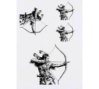 Azeeda 4 x 'Native American Archer' Temporary Tattoos (TO00107804)