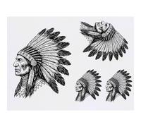 Azeeda 4 x 'Native American Chief' Temporary Tattoos (TO00104546)