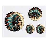 Azeeda 4 x 'Native American Chief' Temporary Tattoos (TO00108354)