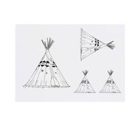 Azeeda 4 x 'Native American Tipi' Temporary Tattoos (TO00071936)