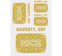 Azeeda 4 x 'Naughty But Nice Biscuit' Temporary Tattoos - Water Resistant, Skin-Safe, Non-Toxic Transfers, Mixed Sizes (TO00101458)