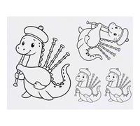 Azeeda 4 x 'Nessie Playing Bagpipes' Temporary Tattoos - Water Resistant, Skin-Safe, Non-Toxic Transfers, Mixed Sizes (TO00092988)