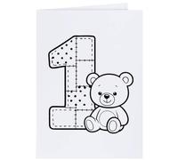 Azeeda 4 x 'Number 1 Birthday Bear' Gift Tags/Labels (GI00122533)