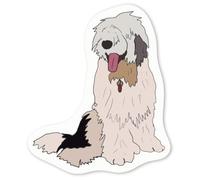 Azeeda 4 x 'Old English Sheep Dog ' White Premium Vinyl Decal Stickers - Waterproof, Durable & Easy to Apply - Ideal for Car Bumpers, Windows, Bins and More - Small (50mm) (DW00091768)