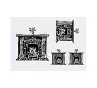 Azeeda 4 x 'Old Fireplace' Temporary Tattoos - Water Resistant, Skin-Safe, Non-Toxic Transfers, Mixed Sizes (TO00088748)