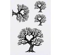 Azeeda 4 x 'Old Oak Tree with Heart' Temporary Tattoos - Water Resistant, Skin-Safe, Non-Toxic Transfers, Mixed Sizes (TO00106080)