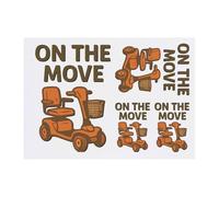Azeeda 4 x 'On The Move Mobility Scooter' Temporary Tattoos - Water Resistant, Skin-Safe, Non-Toxic Transfers, Mixed Sizes (TO00091054)