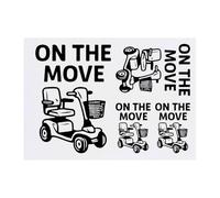 Azeeda 4 x 'On The Move Mobility Scooter' Temporary Tattoos - Water Resistant, Skin-Safe, Non-Toxic Transfers, Mixed Sizes (TO00091052)