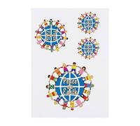 Azeeda 4 x 'Peace on Earth' Temporary Tattoos - Water Resistant, Skin-Safe, Non-Toxic Transfers, Mixed Sizes (TO00093156)